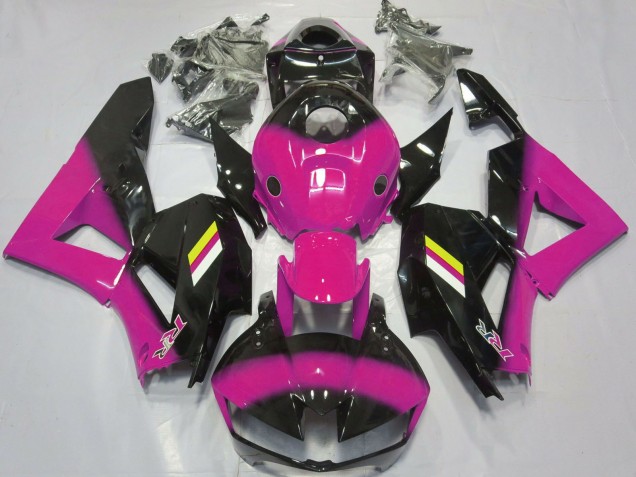 Billige Honda CBR600RR Motorrad Verkleidung 2013-2023 - Rosa Glanzendes Schwarz Weiss Gelb