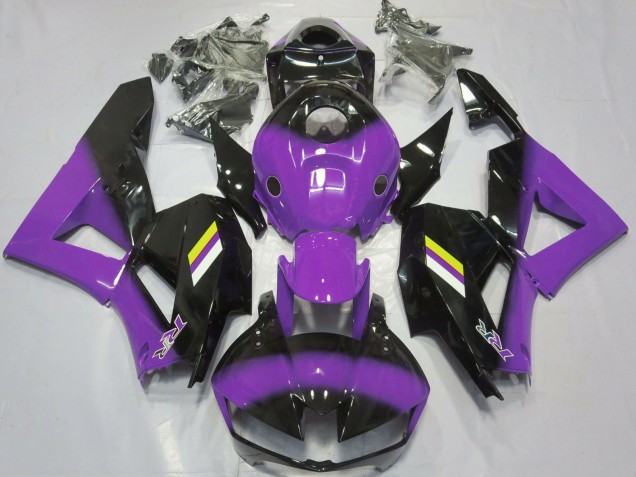 Billige Honda CBR600RR Motorrad Verkleidung 2013-2023 - Lila Glanzendes Schwarz Weiss Gelb