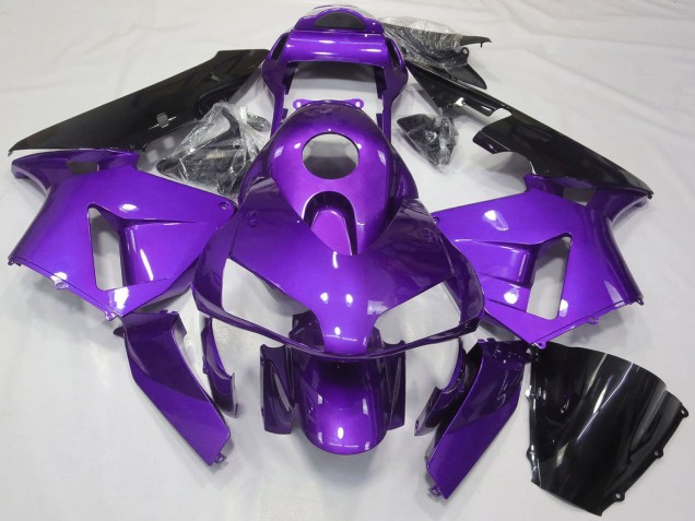 Billige Honda CBR600RR Motorrad Verkleidung 2003-2004 - Lila Glanzendes Schwarz