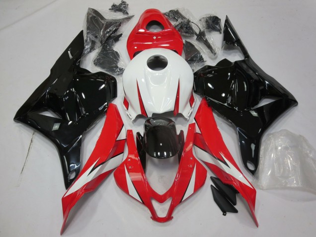 Billige Honda CBR600RR Motorrad Verkleidung 2009-2012 - Weiss Rot Glanzendes Schwarz