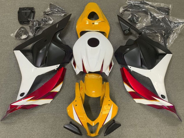 Billige Honda CBR600RR Motorrad Verkleidung 2009-2012 - Weiss Rot Gelb Matt Schwarz