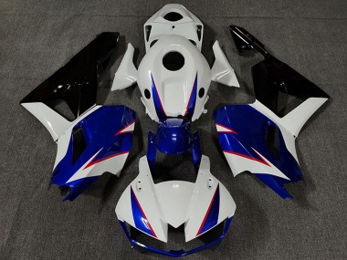 Billige Honda CBR600RR Motorrad Verkleidung 2013-2023 - Weiss Blau Glanzendes Schwarz
