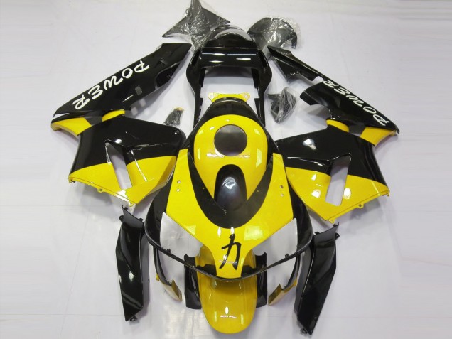 Billige Honda CBR600RR Motorrad Verkleidung 2003-2004 - Gelb Glanzendes Schwarz Power