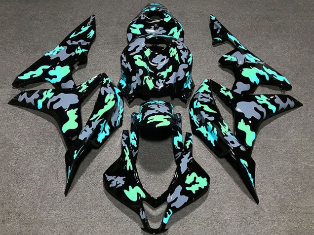 Billige Honda CBR600RR Motorrad Verkleidung 2007-2008 - Grun Grau Camouflage
