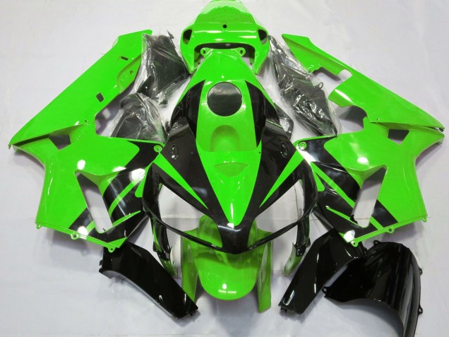 Billige Honda CBR600RR Motorrad Verkleidung 2005-2006 - Grun Glanzendes Schwarz Design