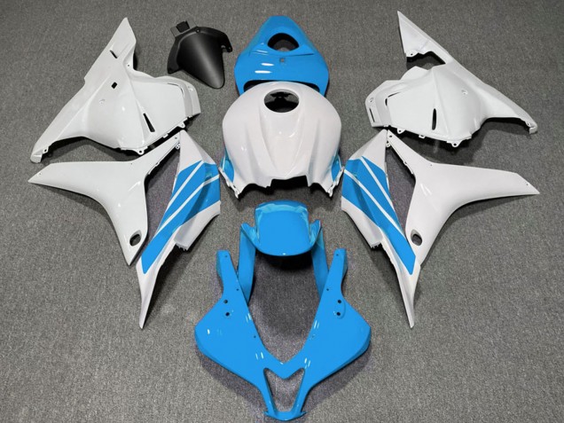 Billige Honda CBR600RR Motorrad Verkleidung 2009-2012 - Weiss Hellblau Streifen