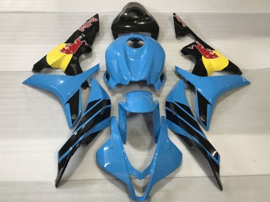 Billige Honda CBR600RR Motorrad Verkleidung 2007-2008 - Hellblau Gelb Glanzendes Schwarz Red Bull