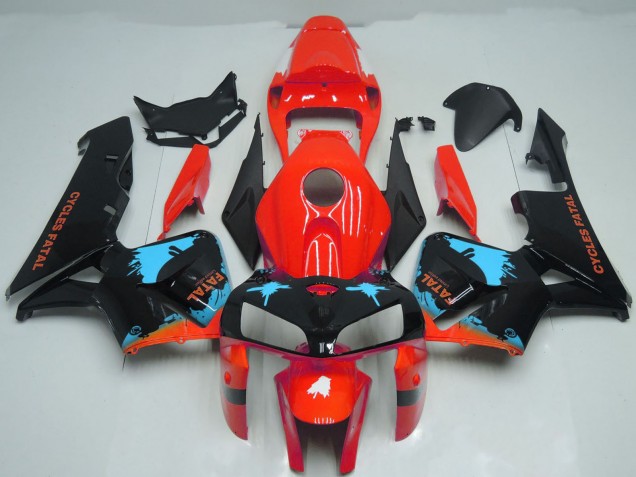 Billige Honda CBR600RR Motorrad Verkleidung 2005-2006 - Rot Hellblau Schwarz Spritzer