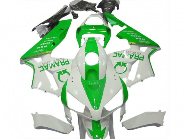 Billige Honda CBR600RR Motorrad Verkleidung 2005-2006 - Weiss Hellgrun Pramac