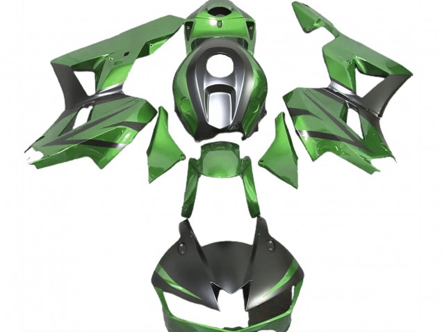 Billige Honda CBR600RR Motorrad Verkleidung 2013-2023 - Lizard Grun Matt Schwarz