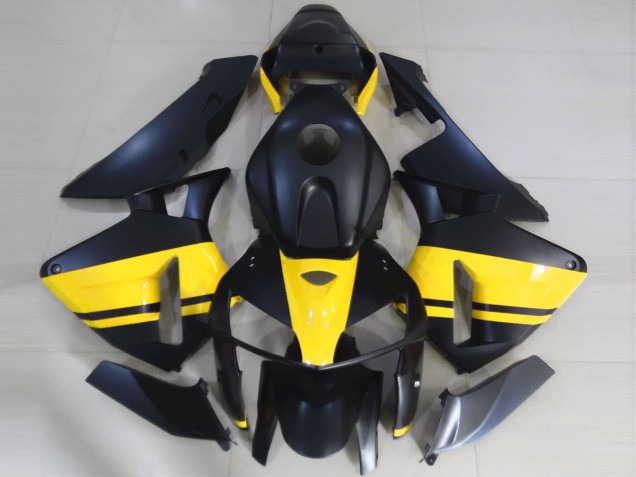 Billige Honda CBR600RR Motorrad Verkleidung 2005-2006 - Matt Schwarz Glanzendes Gelb