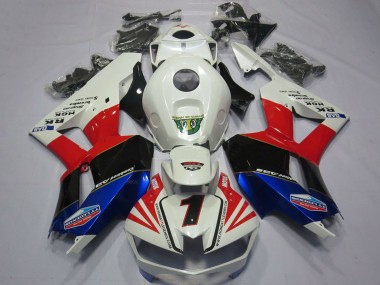 Billige Honda CBR600RR Motorrad Verkleidung 2013-2023 - Weiss Rot Blau Schwarz Number 1
