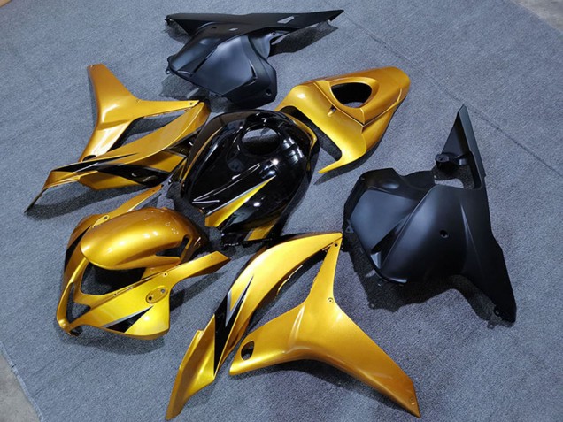 Billige Honda CBR600RR Motorrad Verkleidung 2009-2012 - Gold Glanzendes Schwarz Matt Schwarz OEM Stil
