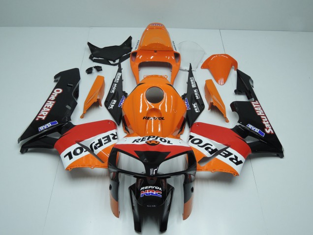 Billige Honda CBR600RR Motorrad Verkleidung 2005-2006 - Orange Rot Weiss Schwarz One Heart Repsol