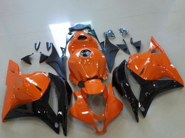 Billige Honda CBR600RR Motorrad Verkleidung 2009-2012 - Orange Glanzendes Schwarz