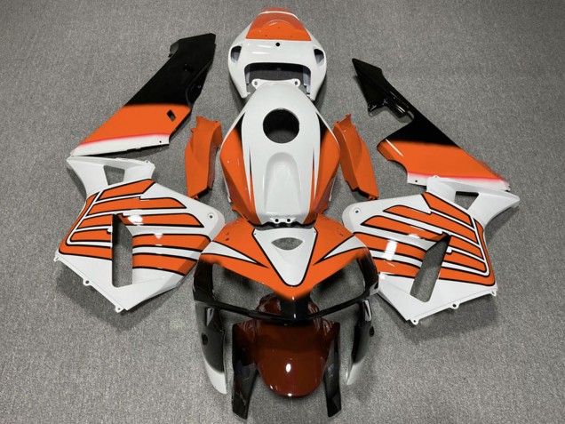 Billige Honda CBR600RR Motorrad Verkleidung 2005-2006 - Weiss Orange Flugel