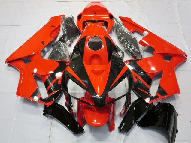 Billige Honda CBR600RR Motorrad Verkleidung 2005-2006 - Rot Schwarz Streifen