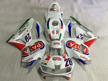 Billige Honda CBR600RR Motorrad Verkleidung 2013-2023 - Weiss Rot Blau Pata 28