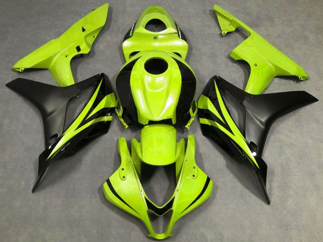 Billige Honda CBR600RR Motorrad Verkleidung 2007-2008 - Neon Gelb Matt Schwarz OEM Stil