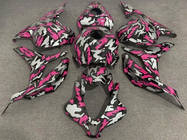 Billige Honda CBR600RR Motorrad Verkleidung 2009-2012 - Rosa Silber Camouflage