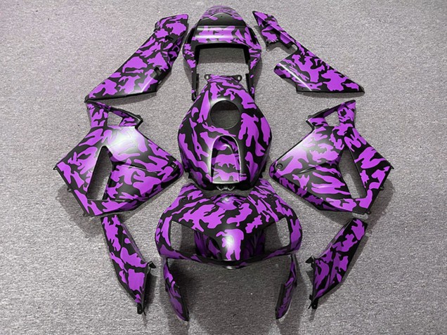 Billige Honda CBR600RR Motorrad Verkleidung 2003-2004 - Lila Schwarz Camouflage
