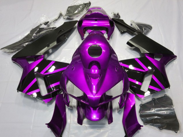 Billige Honda CBR600RR Motorrad Verkleidung 2005-2006 - Lila Glanzendes Schwarz Design