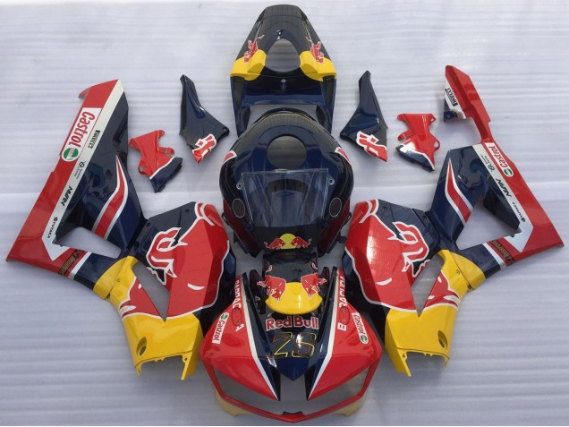 Billige Honda CBR600RR Motorrad Verkleidung 2013-2023 - Dunkel Blau Gelb Red Bull