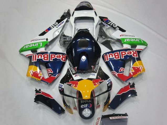 Billige Honda CBR600RR Motorrad Verkleidung 2003-2004 - Weiss Blau Gelb Grun Red Bull Design