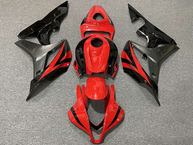 Billige Honda CBR600RR Motorrad Verkleidung 2007-2008 - Grau Rot Glanzendes Schwarz OEM Stil
