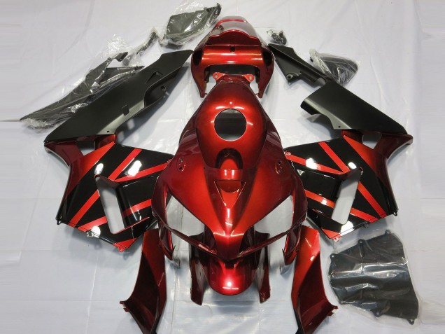 Billige Honda CBR600RR Motorrad Verkleidung 2005-2006 - Rot Glanzendes Schwarz Design