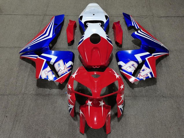Billige Honda CBR600RR Motorrad Verkleidung 2005-2006 - Weiss Rot Blau 69