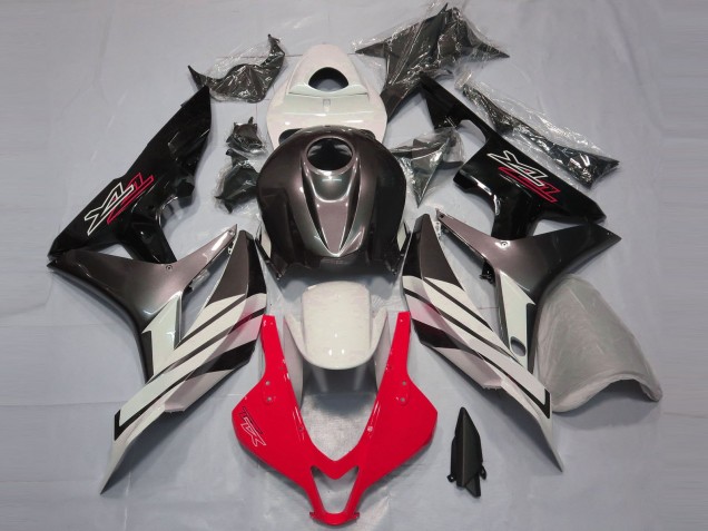 Billige Honda CBR600RR Motorrad Verkleidung 2007-2008 - Weiss Rot Grau Glanzendes Schwarz