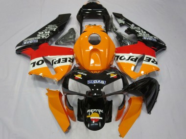 Billige Honda CBR600RR Komplette Motorrad Verkleidung 2003-2004 - Orange Weiss Rot Glanzendes Schwarz Repsol