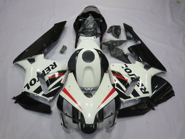 Billige Honda CBR600RR Motorrad Verkleidung 2003-2004 - Weiss Rot Glanzendes Schwarz Repsol OEM Stil