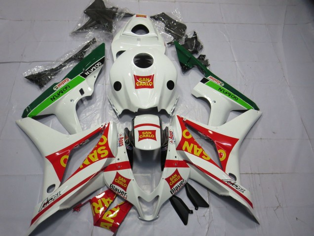Billige Honda CBR600RR Motorrad Verkleidung 2007-2008 - Weiss Rot Grun Gelb San Carlo