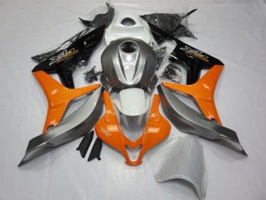 Billige Honda CBR600RR Motorrad Verkleidung 2007-2008 - Silber Orange Glanzendes Schwarz