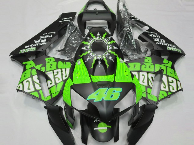 Billige Honda CBR600RR Motorrad Verkleidung 2003-2004 - Grun Glanzendes Schwarz Rossi Repsol