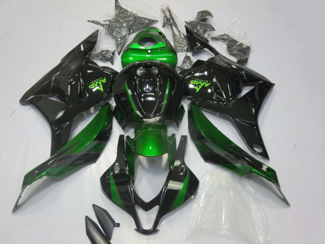 Billige Honda CBR600RR Motorrad Verkleidung 2009-2012 - Grun Glanzendes Schwarz