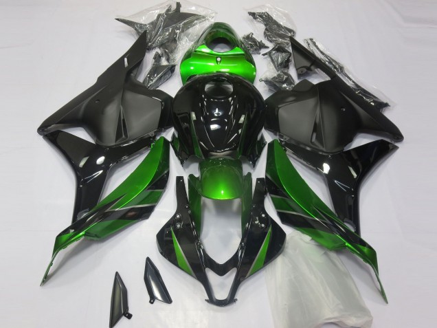 Billige Honda CBR600RR Motorrad Verkleidung 2009-2012 - Grun Glanzendes Schwarz Matt Schwarz