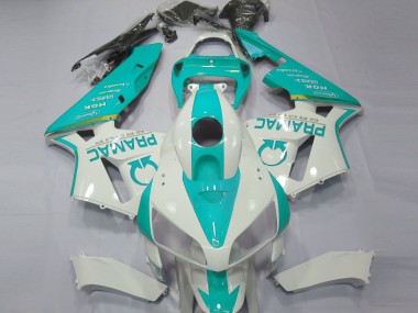 Billige Honda CBR600RR Motorrad Verkleidung 2005-2006 - Weiss Blau Grun Pramac