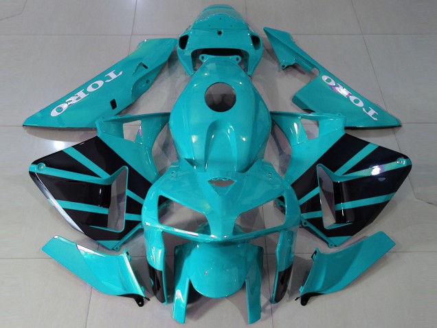 Billige Honda CBR600RR Motorrad Verkleidung 2005-2006 - Blau Grun OEM Stil