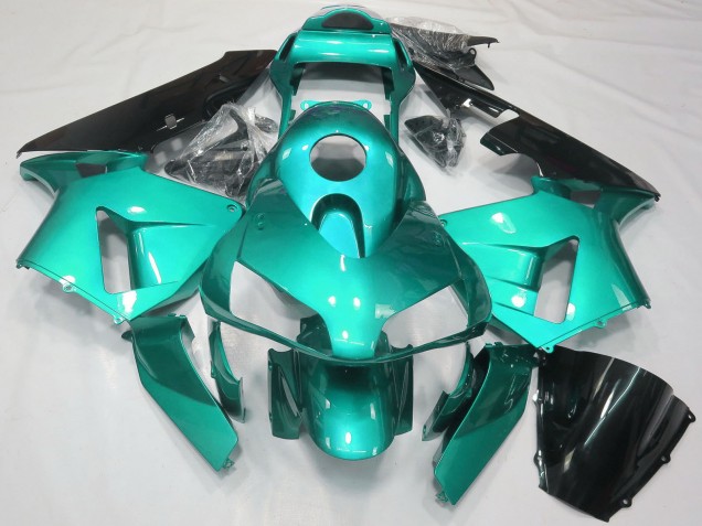 Billige Honda CBR600RR Motorrad Verkleidung 2003-2004 - Blau Grun Blau Glanzendes Schwarz