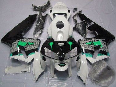 Billige Honda CBR600RR Motorrad Verkleidung 2005-2006 - Turkis Spritzer on Glanzendes Schwarz