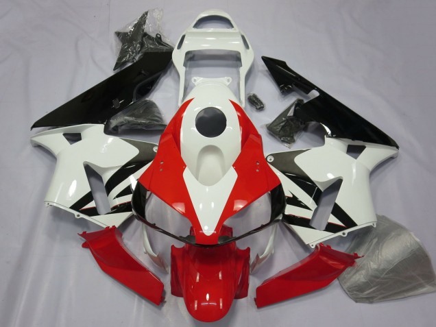 Billige Honda CBR600RR Motorrad Verkleidung 2003-2004 - Weiss Rot Glanzendes Schwarz