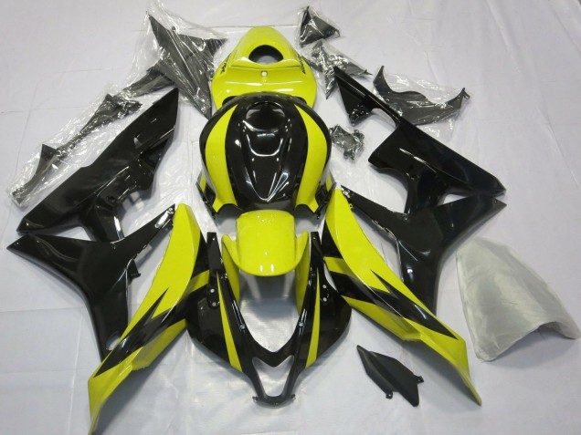 Billige Honda CBR600RR Motorrad Verkleidung 2007-2008 - Gelb Glanzendes Schwarz OEM Stil