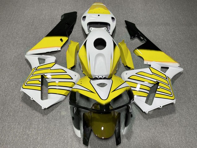 Billige Honda CBR600RR Motorrad Verkleidung 2005-2006 - Gelb und Weiss Flugel