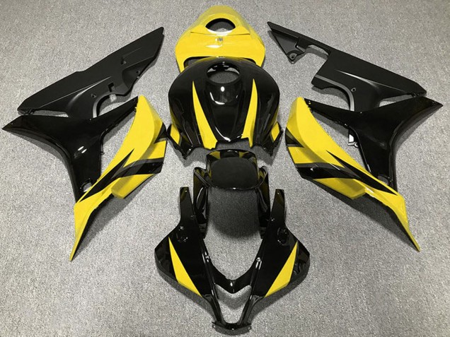 Billige Honda CBR600RR Motorrad Verkleidung 2007-2008 - Gelb Glanzendes Schwarz Matt Schwarz