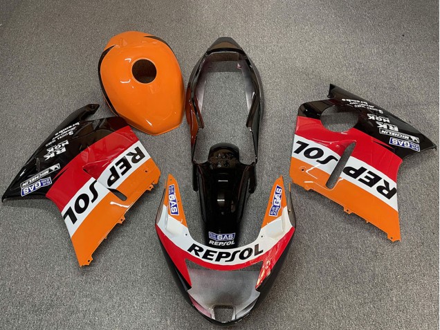 Billige Honda CBR1100XX Blackbird Motorrad Verkleidung 1996-2007 - Orange Weiss Rot Glanzendes Schwarz Repsol
