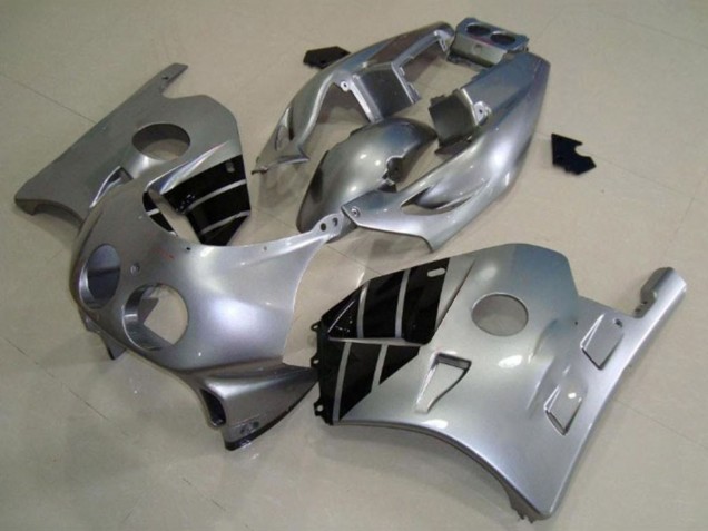 Billige Honda CBR250RR Motorrad Verkleidung 1990-1998 - Silber Glanzendes Schwarz