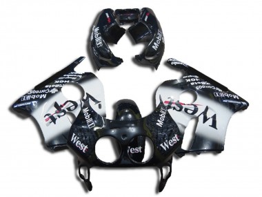Billige Honda CBR250RR Motorrad Verkleidung 1990-1998 - Glanzendes Schwarz Weiss West